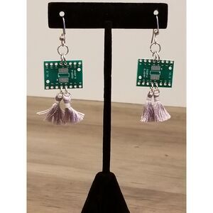 Circuit Board Dangle Earrings